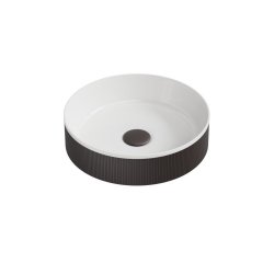 Scudo KOKO 360mm Matt Black Fluted Countertop Basin