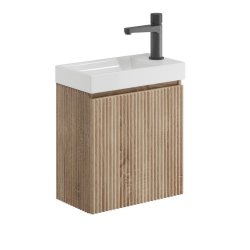 Scudo Linea 400mm Sonoma Oak Wall Hung Cloakroom Vanity Unit and Basin