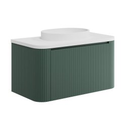 Scudo Linea Curve 900mm Reed Green Wall Hung Vanity Unit and Basin