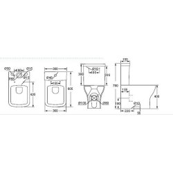 Scudo Porto Rimless Closed Back Pan with Cistern and Seat