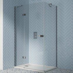 Scudo Dawn Athena 1200mm Chrome Hinged Inline Shower Door
