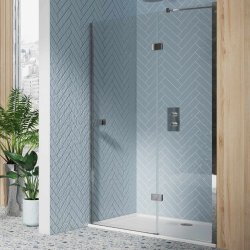 Scudo Dawn Athena 1200mm Chrome Hinged Inline Shower Door
