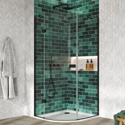 Scudo Dawn Athena 800mm Black Hinged Quadrant Shower Enclosure