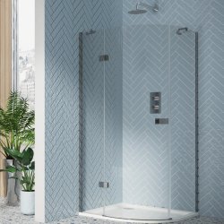 Scudo Dawn Athena 1200 x 800mm Chrome Hinged Offset Quadrant Shower Enclosure