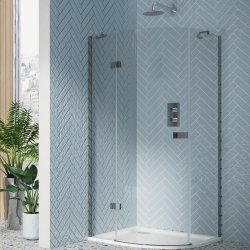 Scudo Dawn Athena 1200 x 900mm Chrome Hinged Offset Quadrant Shower Enclosure
