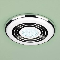 HiB Turbo Cool White LED Illuminated Chrome Inline Fan