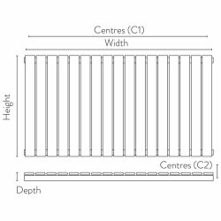 Scudo Bravo Anthracite 600 x 1430mm Horizontal Single Designer Radiator