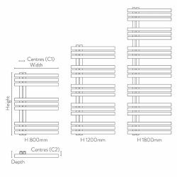 Scudo Elizabeth Chrome 1800 x 500mm Towel Radiator