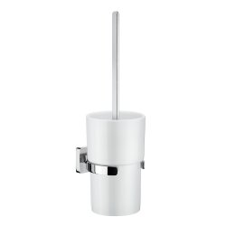 Smedbo Ice Polished Chrome Toilet Brush with Porcelain Container