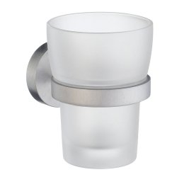 Smedbo Home Brushed Chrome Holder with Tumbler