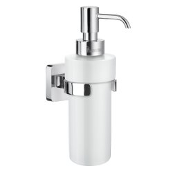 Smedbo Ice Polished Chrome Holder with Porcelain Soap Dispenser