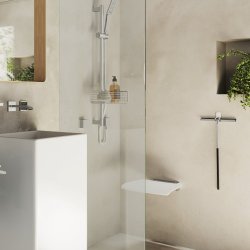 Smedbo Living White Folding Wall Mounted Shower Seat