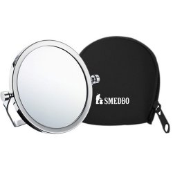 Smedbo Outline Chrome Shaving and Makeup Travel Mirror with Swivel Stand
