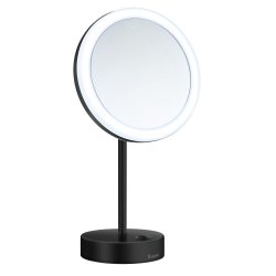 Smedbo Outline Black 5x Shaving and Makeup Mirror with LED