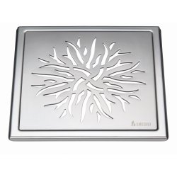 Smedbo Outline Polished Stainless Steel Floor Grating Crown Pattern