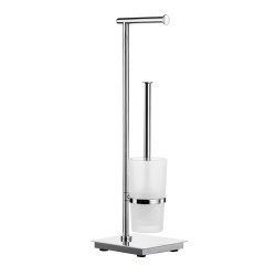 Smedbo Outline Lite Square Toilet Roll Holder with Glass Container