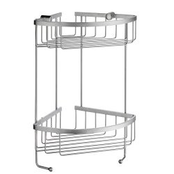 Smedbo Sideline Brushed Chrome 195 x 195mm Double Corner Soap Basket