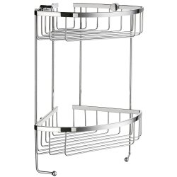 Smedbo Sideline Chrome 195 x 195mm Double Corner Soap Basket