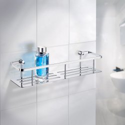 Smedbo Sideline Polished Chrome 400 x 103mm Soap Basket