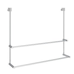 Smedbo Sideline Chrome Double Towel Rail for Glass Shower Panel