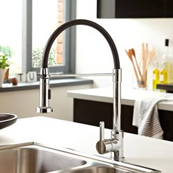 Bristan Liquorice Professional Kitchen Sink Mixer with Pull Down Spray-1