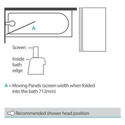 Merlyn SecureSeal 800 x 1500mm Single Panel Bath Screen-1