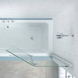 Merlyn 2 Panel Hinged Right Hand Bath Screen 900 x 1500mm-1