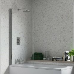 Ajax 1500mm Chrome Single Curved Bath Screen