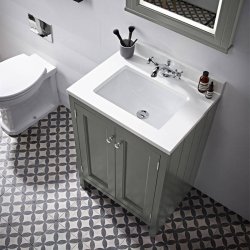 Roper Rhodes Hampton 575mm Pewter Freestanding Vanity Unit & Basin-1