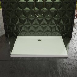 Roman Anti Slip 900 x 800mm White Rectangular Shower Tray