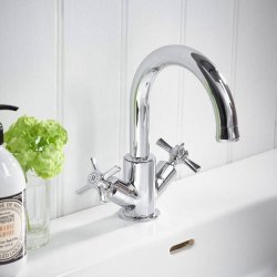 Tavistock Cheltenham Chrome Basin Mixer with Click Waste-1