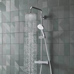 Tavistock Quantum Cool Touch Thermostatic Dual Function Bar Valve with Shower Head & Handset-1
