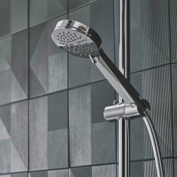 Tavistock Quantum Cool Touch Thermostatic Dual Function Bar Valve with Shower Head & Handset-1