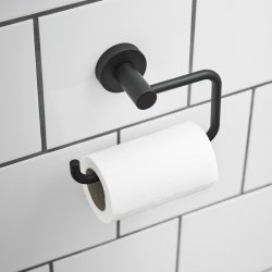 Miller Bond Matt Black Toilet Roll Holder
