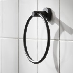 Miller Bond Matt Black Towel Ring