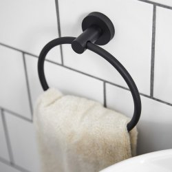 Miller Bond Matt Black Towel Ring