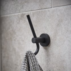 Miller Bond Matt Black Double Robe Hook