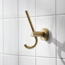 Miller Bond Brushed Brass Double Robe Hook