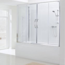 Lakes Classic 1700mm Semi-Framed Over Bath Double Slider Door