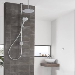 Aqualisa Unity Q Exposed Smart Shower with Adjustable Head and Ceiling Fixed Head (Gravity Pumped)