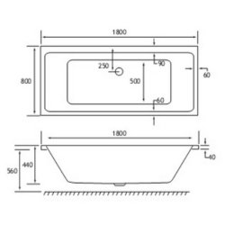 Beaufort Portland DE 1800 x 800mm 5mm Bath