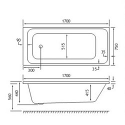 Beaufort? Malin SE 1700 x 750mm Reinforced Bath