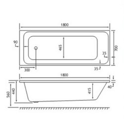 Beaufort? Malin SE 1800 x 700mm Reinforced Bath