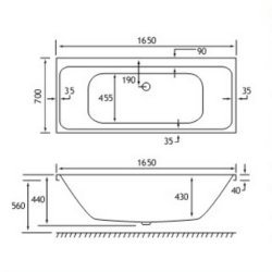 Beaufort? Malin DE 1650 x 700mm Reinforced Bath