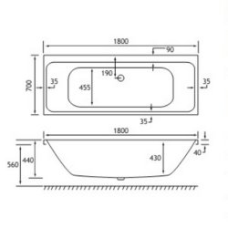Beaufort? Malin DE 1800 x 700mm Reinforced Bath