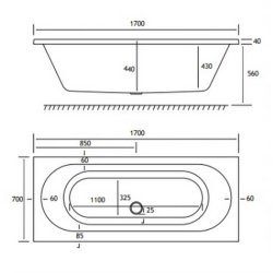 Beaufort? Biscay DE 1700 x 700mm Reinforced Bath