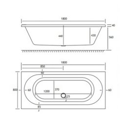Beaufort? Biscay DE 1800 x 800mm Reinforced Bath