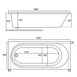 Beaufort? Biscay SE 1800 x 800mm Reinforced Bath