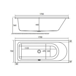 Beaufort Biscay SB LH 1700 x 700mm 5mm Bath