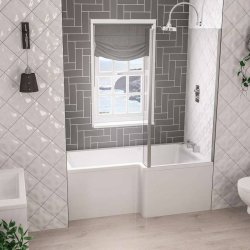 Beaufort Portland 1600 x 850mm RH L Shaped 5mm Bath